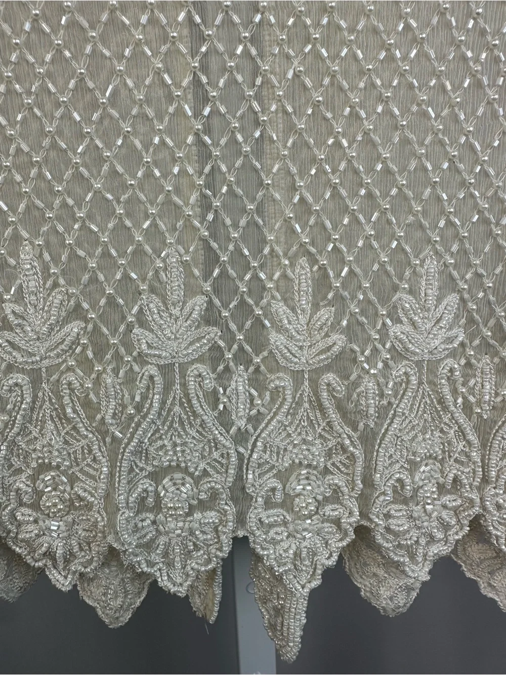 Vintage Sténay Silk Beaded Pearl Sequin Jacket Bridal Wedding Ivory 12